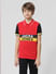Red Colourblocked Polo T-shirt_410191+2