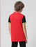 Red Colourblocked Polo T-shirt_410191+3
