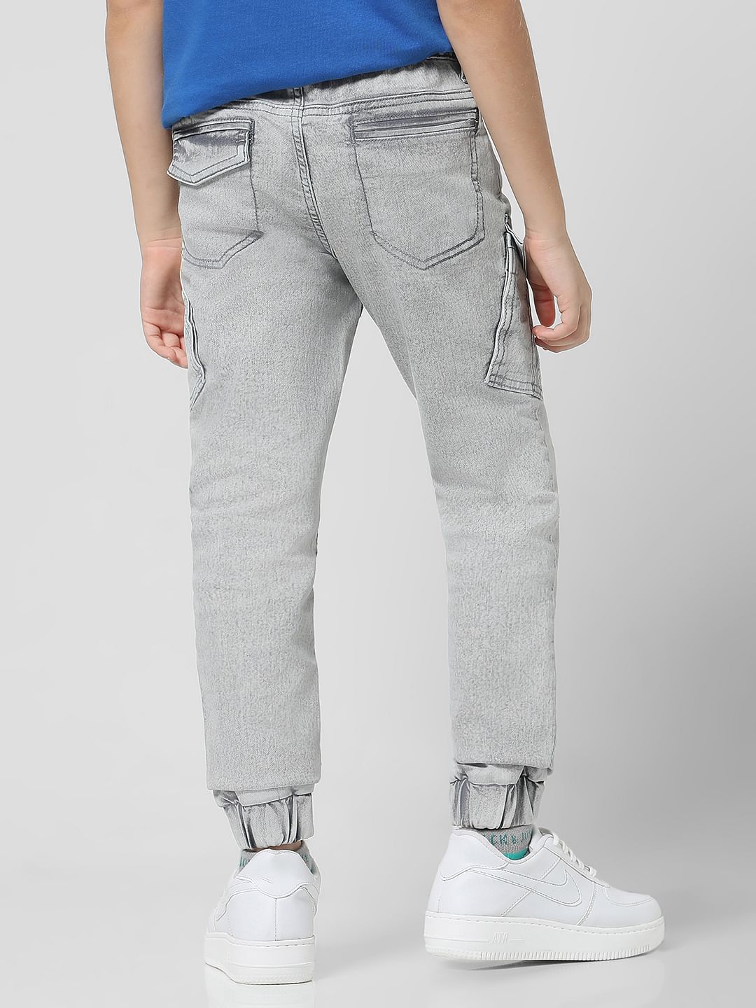 Grey hot sale ripped joggers