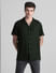 Dark Green Short Sleeves Shirt_416481+2