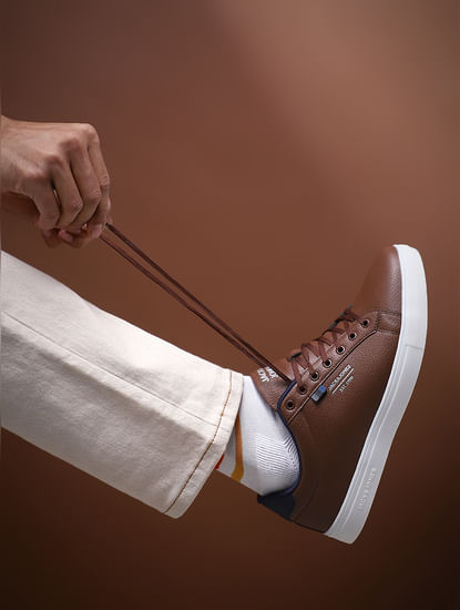 Brown Premium Lace Up Sneakers