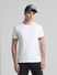 White Jacquard Crew Neck T-shirt_413372+1