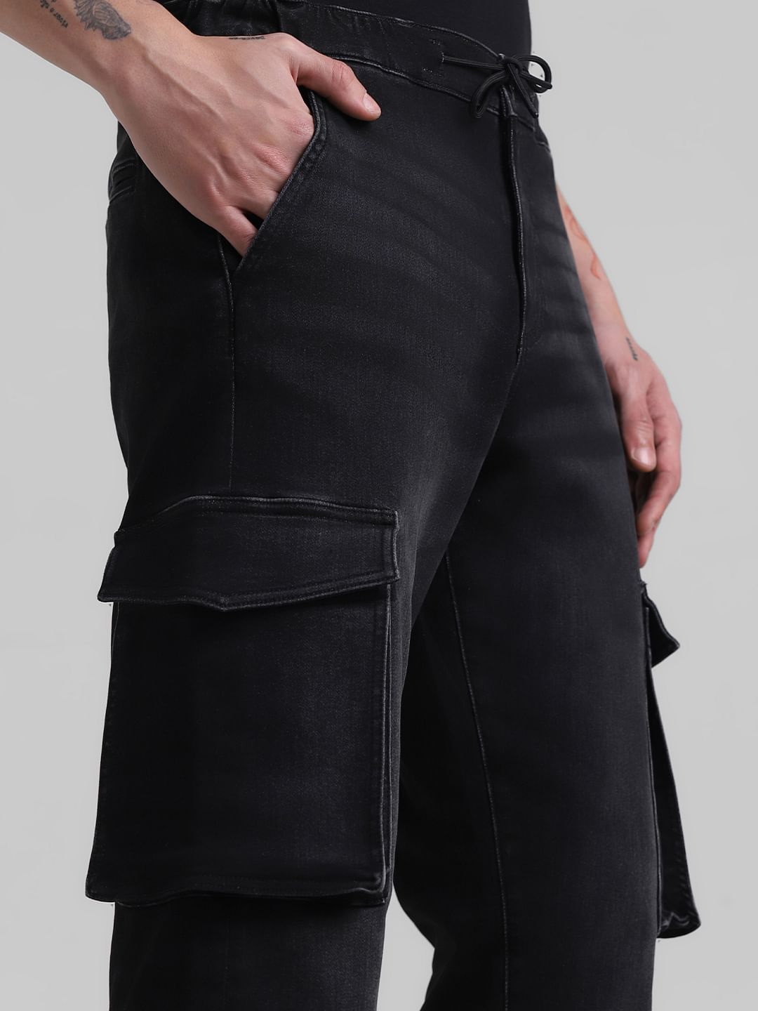 Black Low Rise Paul Denim Joggers