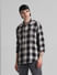 Black Check Oversized Full Sleeves Shirt_413376+1