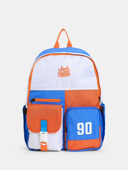 Orange Colourblocked Backpack