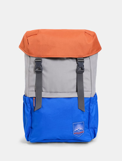 Orange Colourblocked Utility Backpack