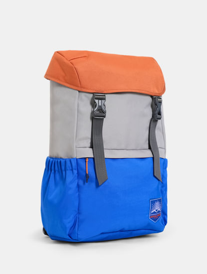 Orange Colourblocked Utility Backpack