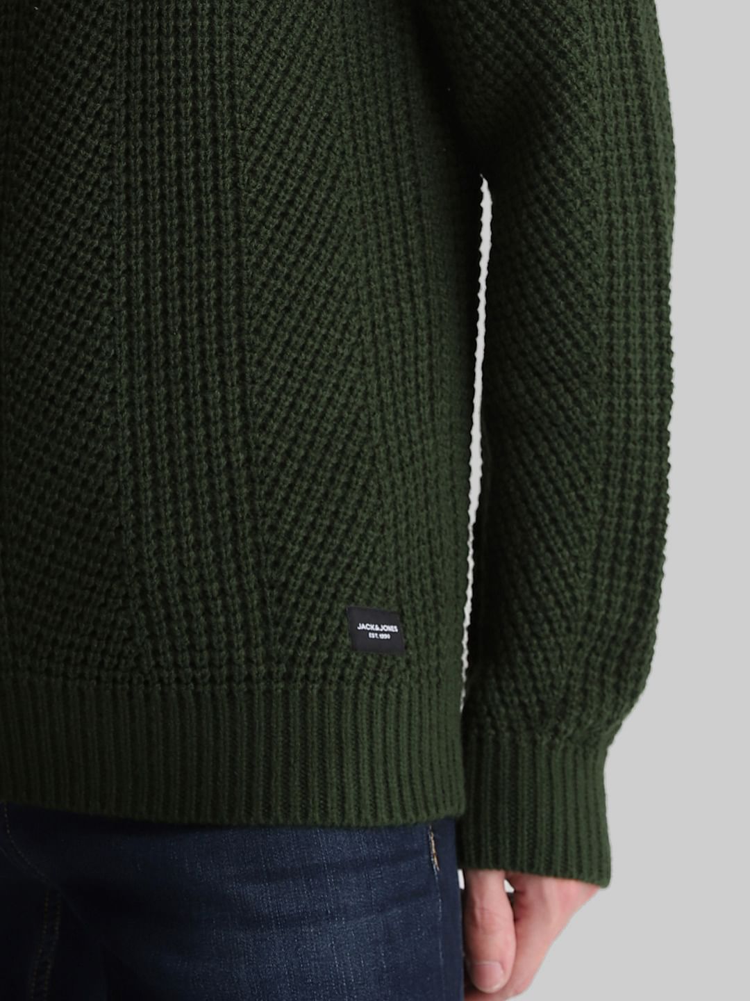 Dark green knitted on sale jumper