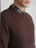 Brown Knit Crew Neck Sweater_407747+5
