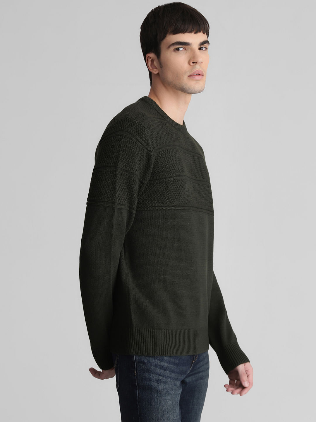 Dark green clearance crew neck sweater