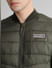 Dark Green Quilted Bomber Jacket_407755+5