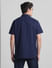 Dark Blue Cotton Short Sleeves Shirt_416008+4