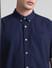 Dark Blue Cotton Short Sleeves Shirt_416008+5