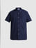 Dark Blue Cotton Short Sleeves Shirt_416008+7