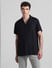 Black Cotton Short Sleeves Shirt_416010+2