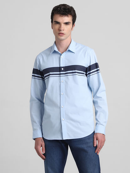 Light Blue Cotton Full Sleeves Shirt