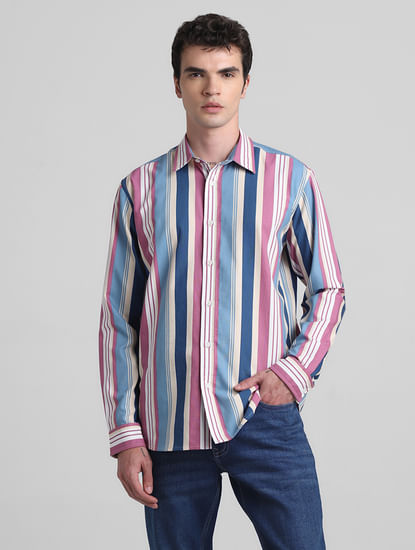 Pink Striped Full Sleeves Shirt