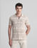 Beige Jacquard Cotton Polo T-shirt_416015+1
