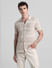 Beige Jacquard Cotton Polo T-shirt_416015+2