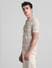 Beige Jacquard Cotton Polo T-shirt_416015+3