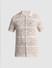 Beige Jacquard Cotton Polo T-shirt_416015+7