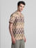 Beige Printed Short Sleeves Shirt_416019+3