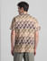 Beige Printed Short Sleeves Shirt_416019+4