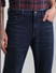 Dark Blue Mid Rise Clark Regular Fit Jeans_416025+4