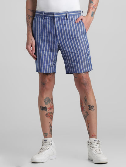 Blue Striped Co-ord Set Shorts