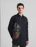 Black Applique Detail Full Sleeves Shirt_416029+1