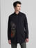 Black Applique Detail Full Sleeves Shirt_416029+2