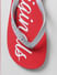 Red Logo Print Flip Flops