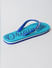 Blue Logo Print Flip Flops