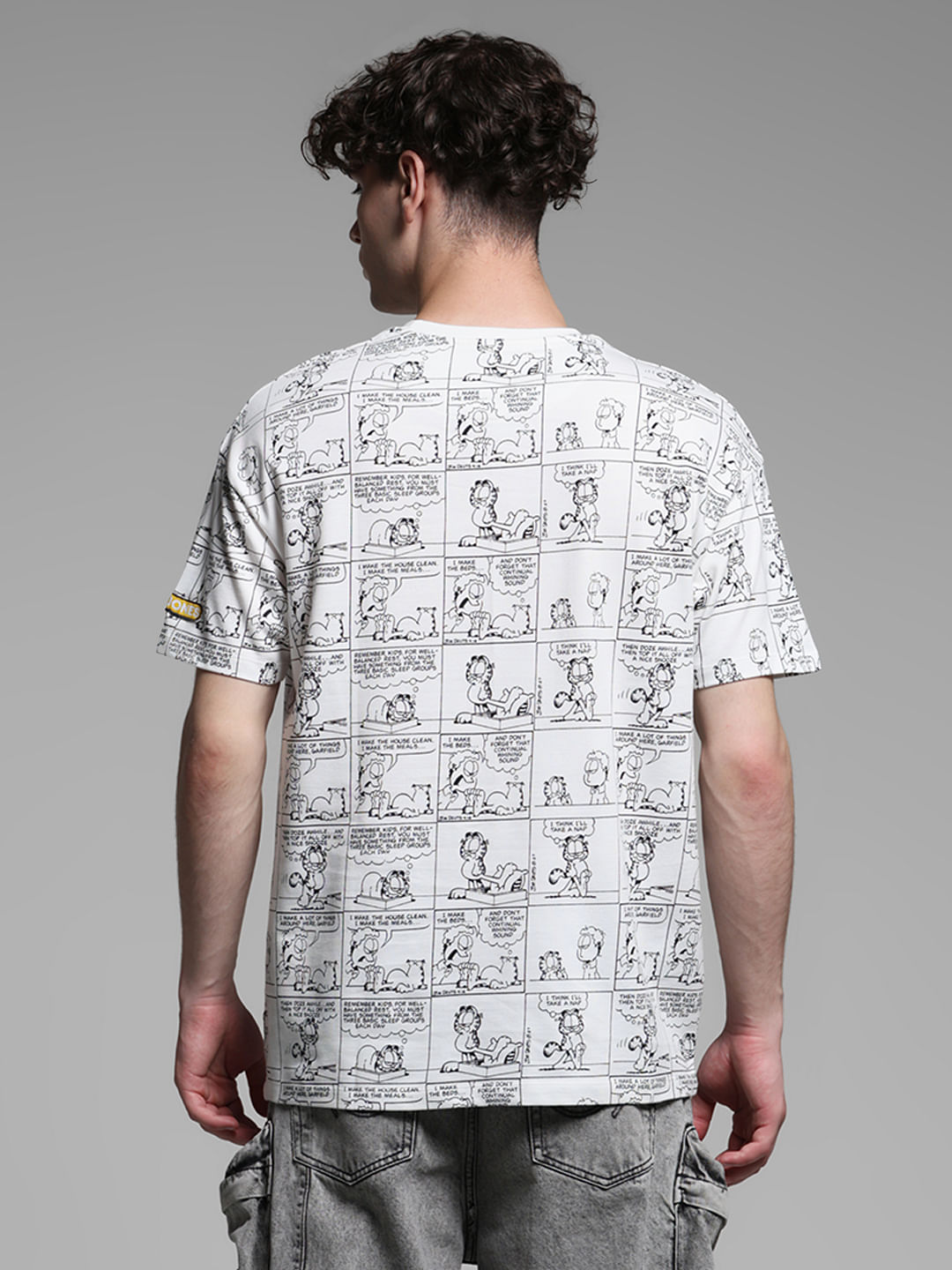 X GARFIELD White Comic Strip Print T-Shirt