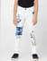 Boys White Mid Rise Printed Slim Fit Jeans_405367+2