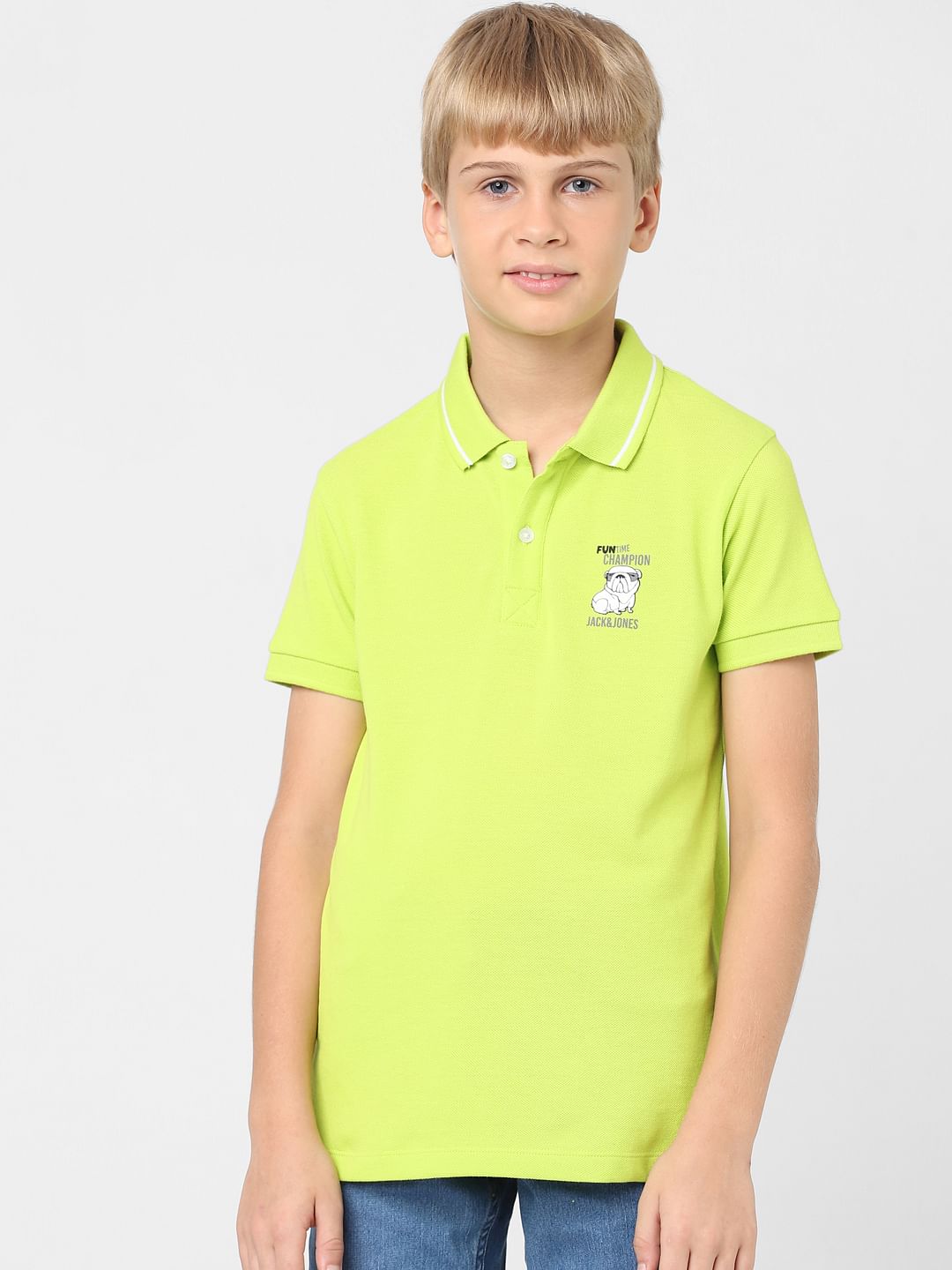 Boys green polo shirt best sale