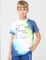 Boys White Printed Crew Neck T-shirt_405351+2