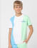 Boys White Colourblocked Crew Neck T-shirt_405350+2