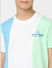 Boys White Colourblocked Crew Neck T-shirt_405350+5