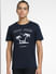 Navy Blue Printed Crew Neck T-shirt_405329+2