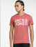 Red Logo Print Crew Neck T-shirt_405332+2