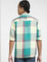 Green Check Print Linen Shirt_405338+4