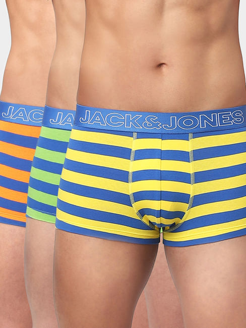Yellow, Green & Orange Striped Trunks - Pack of 3