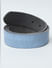 Blue Textured Logo Leather Belt_398157+3