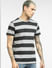 Grey Striped Crew Neck T-shirt_398226+2