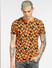 Orange All Over Print Crew Neck T-shirt_398229+2