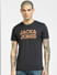 Black Logo Print Crew Neck T-shirt_398231+2