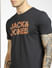 Black Logo Print Crew Neck T-shirt_398231+5