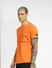 Orange Oversized Pockets T-shirt_398234+3