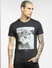 Black Graphic Print Crew Neck T-shirt_398235+2
